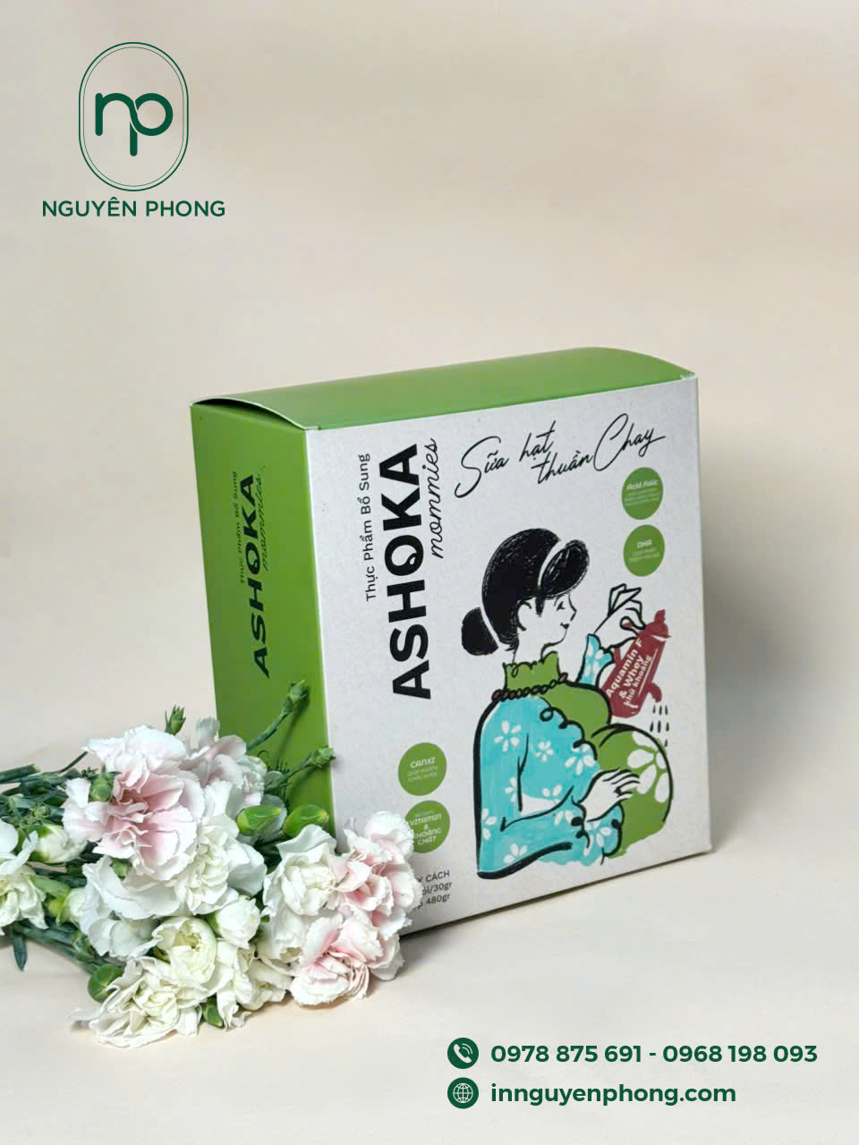 Mẫu in hộp đựng sữa hạt đồng bộ